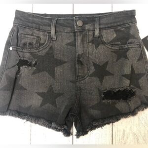Star Denim Distressed High-rise Shorts NWT